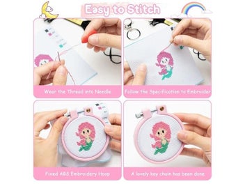 Listing 5 of 10 for Embroidery Starter Kit DIY Cross Stitch Puppy Polar Animals Craft Material For