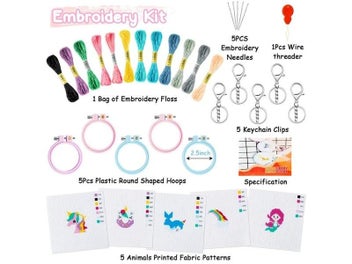 Listing 6 of 10 for Embroidery Starter Kit DIY Cross Stitch Puppy Polar Animals Craft Material For