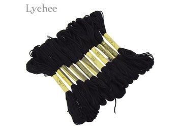 Listing 3 of 8 for Lychee Life Black Cross Stitch Embroidery Thread DIY Handmade Sewing Craft