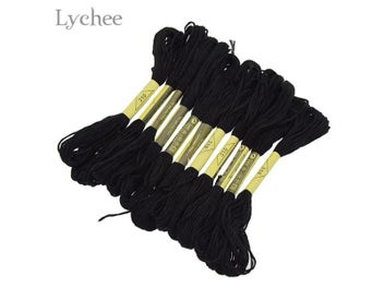 Listing 5 of 8 for Lychee Life Black Cross Stitch Embroidery Thread DIY Handmade Sewing Craft