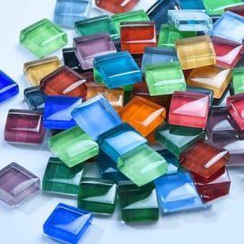 Listing 5 of 10 for 50pcs Colored Crystal Glass Mosaic Pieces For DIY Home Decoration