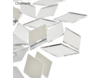 Listing 3 of 9 for Lychee Life 100Pcs Diamond Shape Glass Mirror Mosaic Tiles Bulk Home Crafts DIY