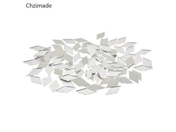 Listing 4 of 9 for Lychee Life 100Pcs Diamond Shape Glass Mirror Mosaic Tiles Bulk Home Crafts DIY