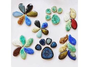 Listing 3 of 9 for 100g Oval Ceramic Mosaic Tiles Multi Color For DIY Home Wall Decoration