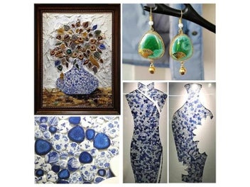 Listing 4 of 9 for 100g Oval Ceramic Mosaic Tiles Multi Color For DIY Home Wall Decoration