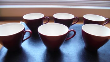 Listing 2 of 9 for J & G MEAKIN PLUM RED TULIP CUPS (x 6)