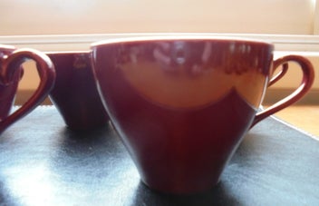 Listing 3 of 9 for J & G MEAKIN PLUM RED TULIP CUPS (x 6)