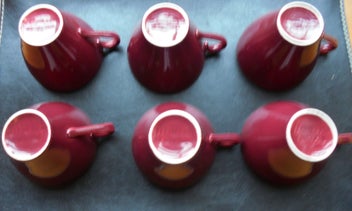 Listing 6 of 9 for J & G MEAKIN PLUM RED TULIP CUPS (x 6)