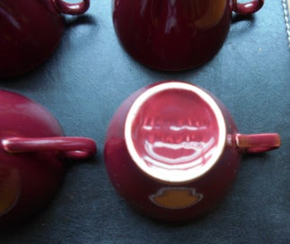 Listing 7 of 9 for J & G MEAKIN PLUM RED TULIP CUPS (x 6)