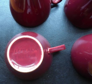 Listing 8 of 9 for J & G MEAKIN PLUM RED TULIP CUPS (x 6)