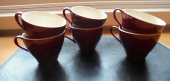 Listing 9 of 9 for J & G MEAKIN PLUM RED TULIP CUPS (x 6)