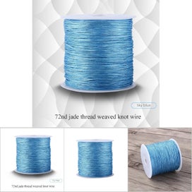 Listing 2 of 3 for 100M x 0.8mm Nylon Chinese Knot Cord Rattail Macrame Shamballa Thread String Sky