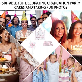 Listing 2 of 5 for 10 Sets Of Party Cake Toppers Decorative Cake Adornment Dessert Inserting Cards