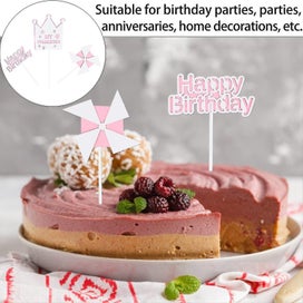 Listing 4 of 5 for 10 Sets Of Party Cake Toppers Decorative Cake Adornment Dessert Inserting Cards