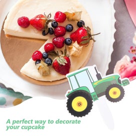 Listing 2 of 5 for 42 Pcs Food Decor Kids Car Cake Picks Cupcake Picks Tractor Cake Picks Tractor