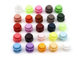 Listing 4 of 10 for 10pcs Round Plastic Toggle Clip Stopper Two Holes Cord Lock Stopper Paracord