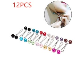 Listing 3 of 10 for New 12Pcs/lot Pearls Muslim Women Shawl Scarf Lady Scarves Hijab Clips Pearl