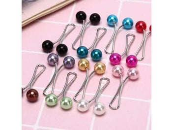 Listing 5 of 10 for New 12Pcs/lot Pearls Muslim Women Shawl Scarf Lady Scarves Hijab Clips Pearl