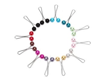 Listing 7 of 10 for New 12Pcs/lot Pearls Muslim Women Shawl Scarf Lady Scarves Hijab Clips Pearl