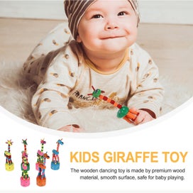 Listing 4 of 4 for 6 Pcs Chew Toys Calming Toys Dancing Giraffe Toy Baby Swings Wooden Dancing Ani