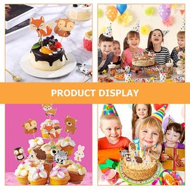 Listing 2 of 4 for 32 Pcs Ornament Kids Woodland Party Cupcake Topper Zoo Baby Shower Animal Birth