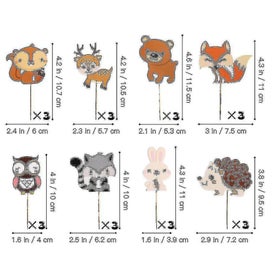 Listing 3 of 4 for 32 Pcs Ornament Kids Woodland Party Cupcake Topper Zoo Baby Shower Animal Birth