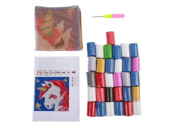 Listing 5 of 9 for Latch Hook Kits For Kids With Printed Bear Canvas DIY Pillow Cover Pattern