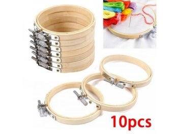 Listing 3 of 9 for 10pcs/set 8cm/10cm DIY Cross Stitch Embroidery Circle Bamboo Hoop Ring Support