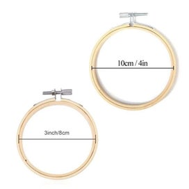 Listing 6 of 9 for 10pcs/set 8cm/10cm DIY Cross Stitch Embroidery Circle Bamboo Hoop Ring Support