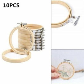 Listing 7 of 9 for 10pcs/set 8cm/10cm DIY Cross Stitch Embroidery Circle Bamboo Hoop Ring Support