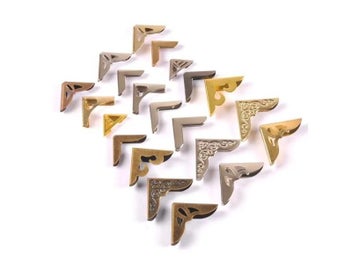 Listing 3 of 10 for Scrapbook Metal Album Corner For Antique Brass Jewelry Book Corners Protector