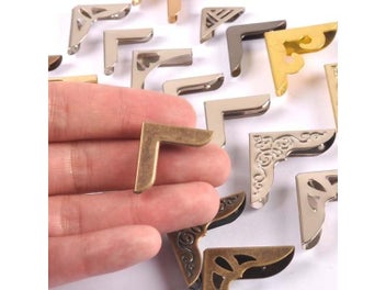 Listing 4 of 10 for Scrapbook Metal Album Corner For Antique Brass Jewelry Book Corners Protector