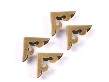 Listing 5 of 10 for Scrapbook Metal Album Corner For Antique Brass Jewelry Book Corners Protector