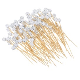 Listing 2 of 2 for 100 Pcs Coffee Tamper Set Martini Skewers Snowflake Cupcake Toppers Cocktail Sk