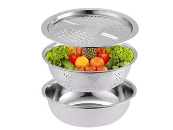 Listing 6 of 10 for Stainless Steel 304 Thickened Round Korean Kitchen Soup Bowl Strong Durable