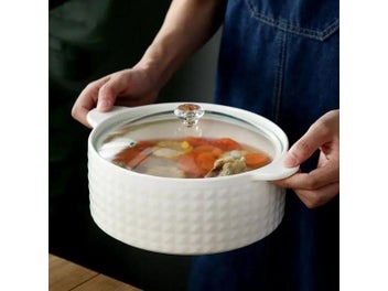 Listing 3 of 10 for Nordic Ceramic Soup Pot With Cover Salad Bowl Seasoning Tank