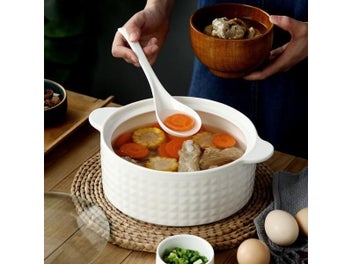 Listing 7 of 10 for Nordic Ceramic Soup Pot With Cover Salad Bowl Seasoning Tank