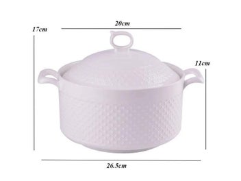 Listing 8 of 10 for Nordic Ceramic Soup Pot With Cover Salad Bowl Seasoning Tank