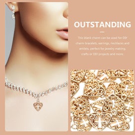 Listing 4 of 4 for 100 Pcs Heart Pendant Heart Shaped Pendants Diy Jewelry Pendants Charms Jewelry