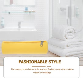 Listing 2 of 3 for Zipper Design Silicone Makeup Brush Pack Silicone Makeup Brush Bag Cosmetics Br