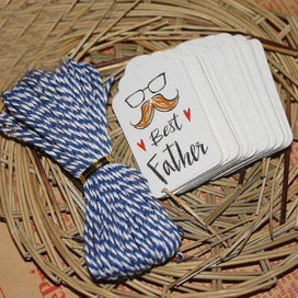 Listing 2 of 2 for 100 Pcs Dad Gifts Papa Gifts Fathers Day Craft Tag Bookmarker Tags Love Favor T
