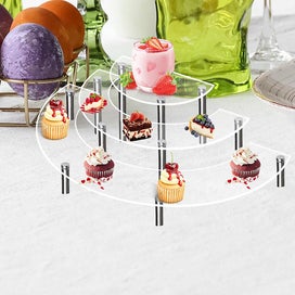 Listing 3 of 3 for 1 Set Of Party Cake Holder Desktop Cake Display Tray Stackable Cake Stand Desse