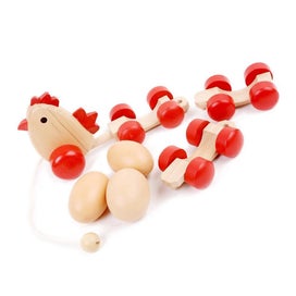 Listing 3 of 3 for Hen Pulling Eggs Toy Diy Wooden Simulation Toys Birthday Gift Perfect Push Pull