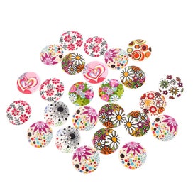 Listing 1 of 2 for 50pcs Flower Buttons Decorative Sewing Buttons Sewing Accessories Wood Buttons