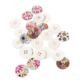 Listing 2 of 2 for 50pcs Flower Buttons Decorative Sewing Buttons Sewing Accessories Wood Buttons