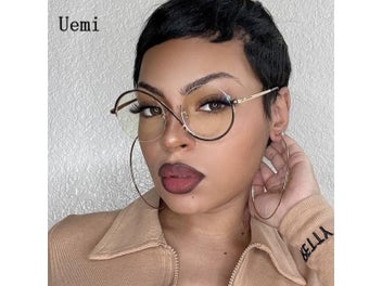 Listing 3 of 10 for New Fashion Round Frame Anti Blue Light Women Glasses Quality Retro Metal Legs