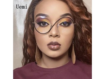Listing 4 of 10 for New Fashion Round Frame Anti Blue Light Women Glasses Quality Retro Metal Legs