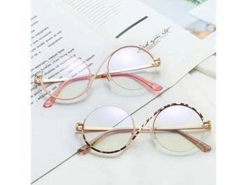Listing 7 of 10 for New Fashion Round Frame Anti Blue Light Women Glasses Quality Retro Metal Legs