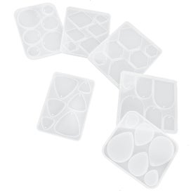 Listing 2 of 3 for 6pcs Earrings Pendants Molds Stud Dangle Earrings Mold Earring Making Molds Sil