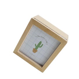 Listing 2 of 2 for 1 Pc Beech Music Box Happy Cactus Photo Frame Shape Desktop Ornament Music Box